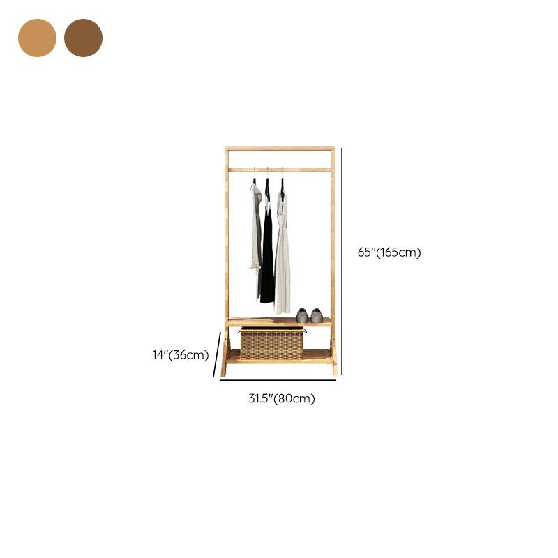 Contemporary Style Coat Hanger Double Shelves Solid Wood Coat Rack for Living Room Clearhalo 'Entry & Mudroom Furniture' 'furn' 'furn_hall_tree_coat_racks' 'Furniture' 'Hall Trees & Coat Racks' 'hall_tree_coat_racks' 1200x1200_dabd727f-33a2-467a-9a8b-10ef5e8870ff