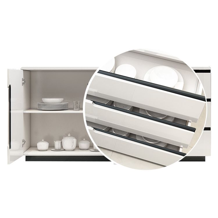 Modern MDF 31.5"H Sideboard Buffet Drawer and 2-Door Living Room Server in White Clearhalo 'buffet_sideboard' 'Buffets & Sideboards' 'furn' 'furn_buffet_sideboard' 'Furniture' 'Kitchen & Dining Furniture' 1200x1200_dabf4eff-4894-483c-86cf-47c63a4041fa