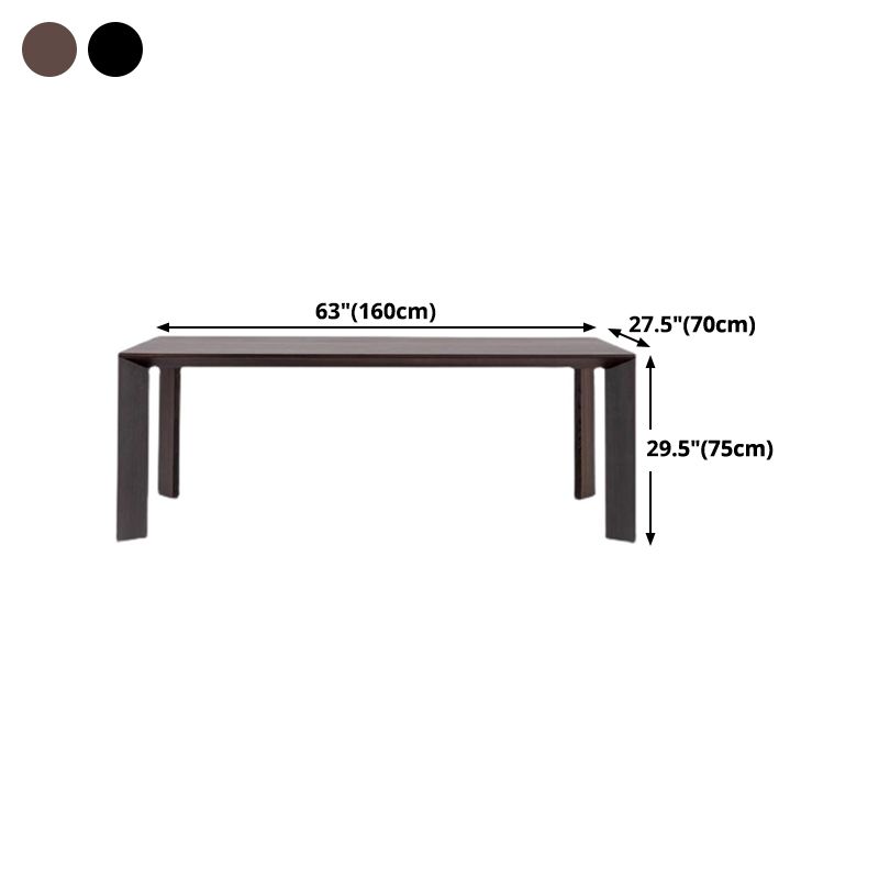 Modern Pine Wood Table for Restaurant Rectangle Black Dining Table with 4 Legs Clearhalo 'Dining Tables & Seating' 'Dining Tables' 'dining_table' 'furn' 'furn_dining_table' 'Furniture' 'furniture_dining_table' 'Kitchen & Dining Furniture' 'kitchen' 'kitchen_dining_table' 1200x1200_dac03f21-1097-4cbd-92c4-b5425826d792