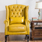 Traditional Rolled Arms Wingback Chair Tufted Back Nailhead Trim Chair