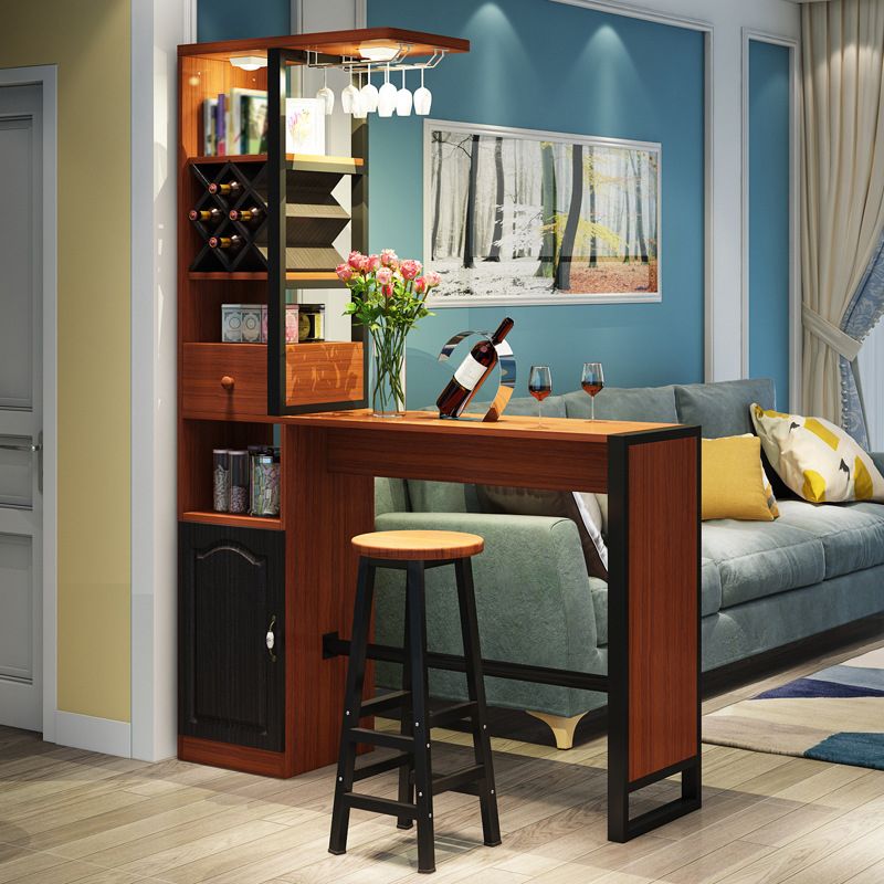 Contemporary Bar Dining Table Rectangle Bar Dining Table with Trestle Base Clearhalo 'Bar Furniture' 'Bar Tables' 'bar_tables' 'Furniture' 'furniture_bar_tables' 'Kitchen & Dining Furniture' 1200x1200_dac549f7-9ec0-4e74-b551-fee6877a7ef2
