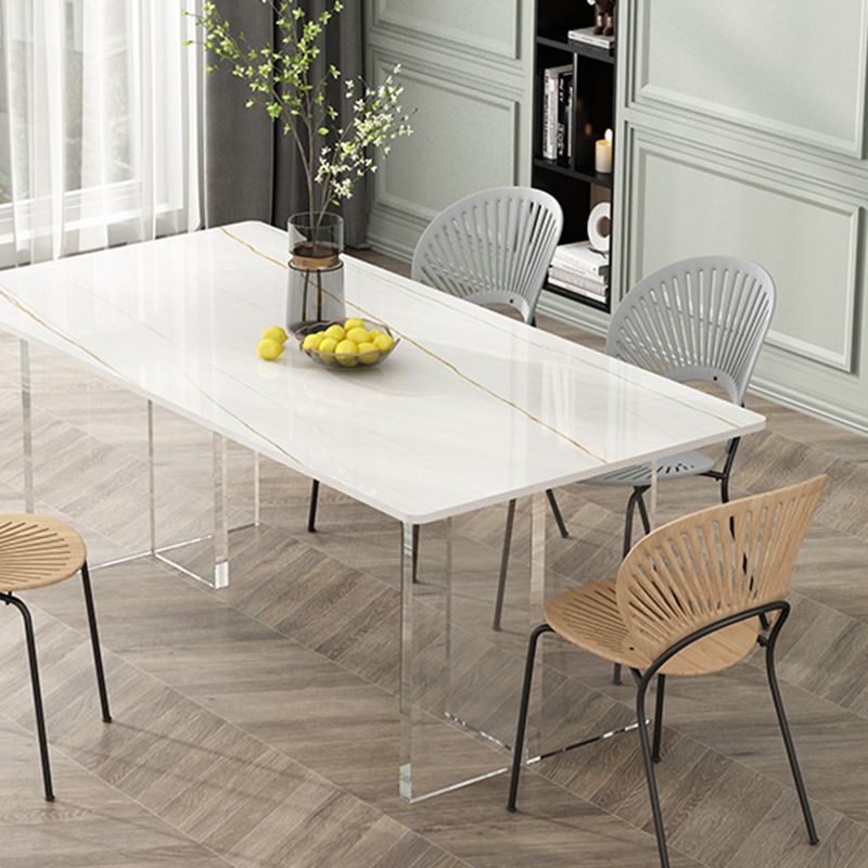 Contemporary Dinette Table Rectangle Stone Dining Table for Dining Room Clearhalo 'Dining Tables & Seating' 'Dining Tables' 'dining_table' 'furn' 'furn_dining_table' 'Furniture' 'Kitchen & Dining Furniture' 1200x1200_dac5ee29-a4ef-4aa1-bdde-8d33789bfe9b