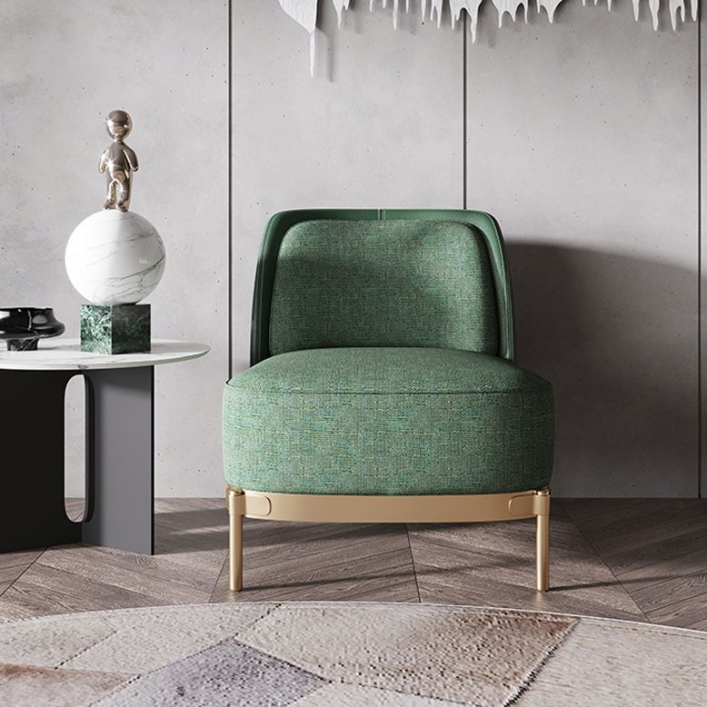 Armless Chair 31.49" Wide Faux Leather and Linen  Chair for Living Room