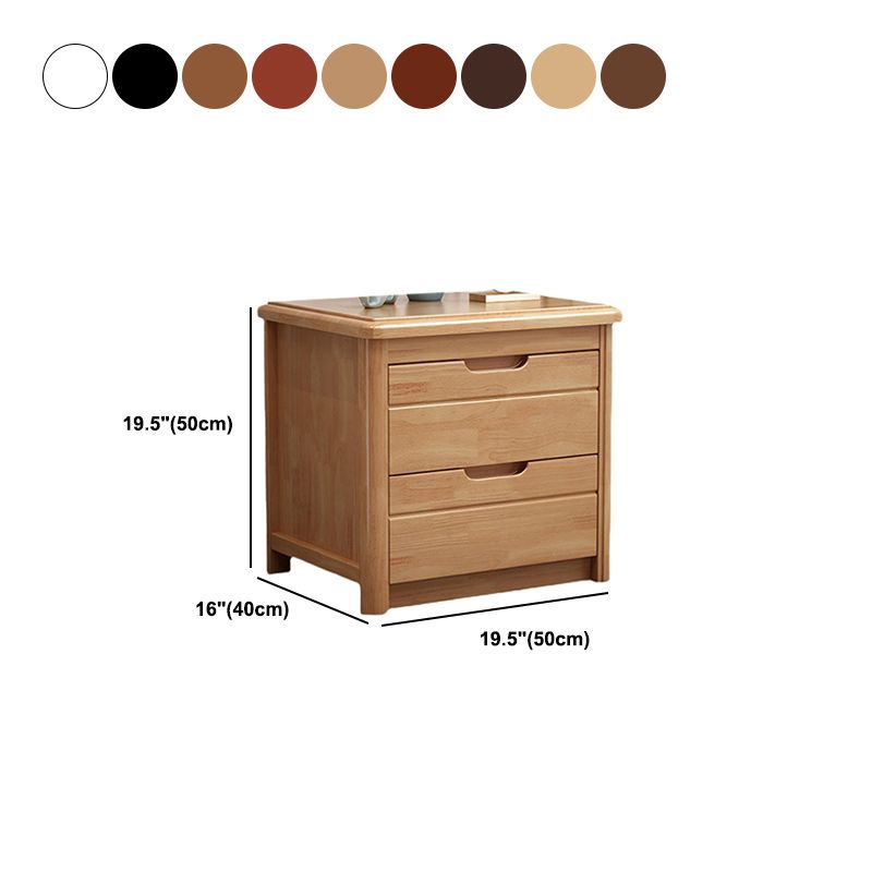 Tavolo da notte in legno massiccio moderno moderno da 20 pollici H 2-disegno comodino in marrone