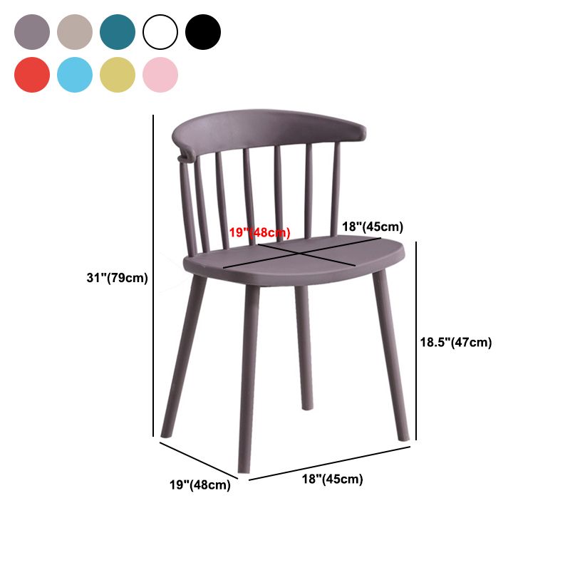Sillas sin brazo de silla de comedor de estilo contemporáneo con patas de plástico para el hogar