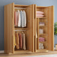 Freestanding Wood Frame Wardrobe Armoire Multifunctional Wardrobe with Soft Close Doors