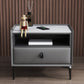 Modern de cuero de cuero 4 patas Nightsand stone Top Night Table con cajón