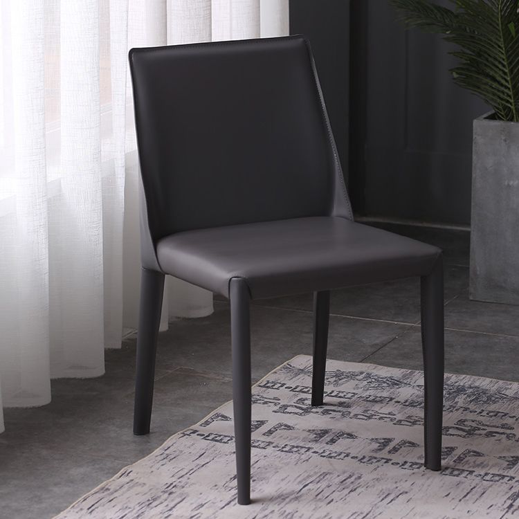 Home Leather Armless Dining Chairs Upholstered Side Chairs with Metal Legs Clearhalo ' kitchen&dining_furn' 'Dining Chairs' 'Dining Tables & Seating' 'dining_chair' 'furn' 'furn_dining_chair' 'Furniture' 'furniture_dining_chair' 'Kitchen & Dining Furniture' 'kitchen' 1200x1200_daca3f5e-d5f4-42a3-89ac-7489ee51d6c6