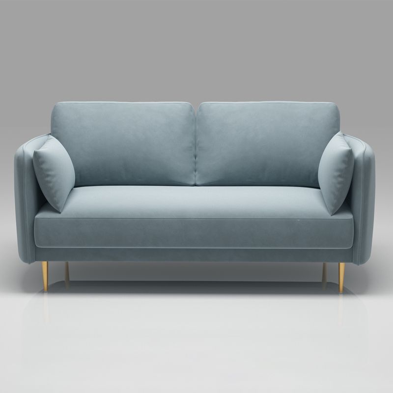 Square Arm Contemporary Settee Sofa Standard Velvet Settee Couch Clearhalo 'furn' 'furn_sofas' 'Furniture' 'Living Room Furniture' 'Sofa' 'sofas' 1200x1200_daca663f-99bd-421b-afdc-ad3f6cecb976