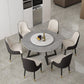 Round Double Pedestal Table Simplicity Style Stone Dining Site Table