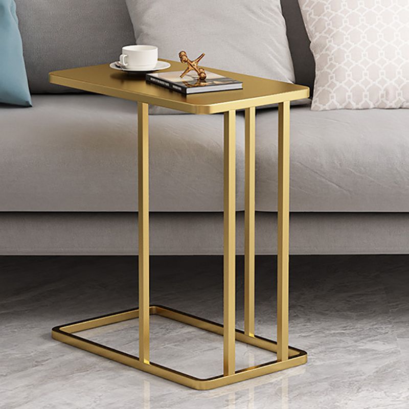 Mesa lateral C de mediados de siglo C pizarra/mesa de extremo rectangular de metal superior