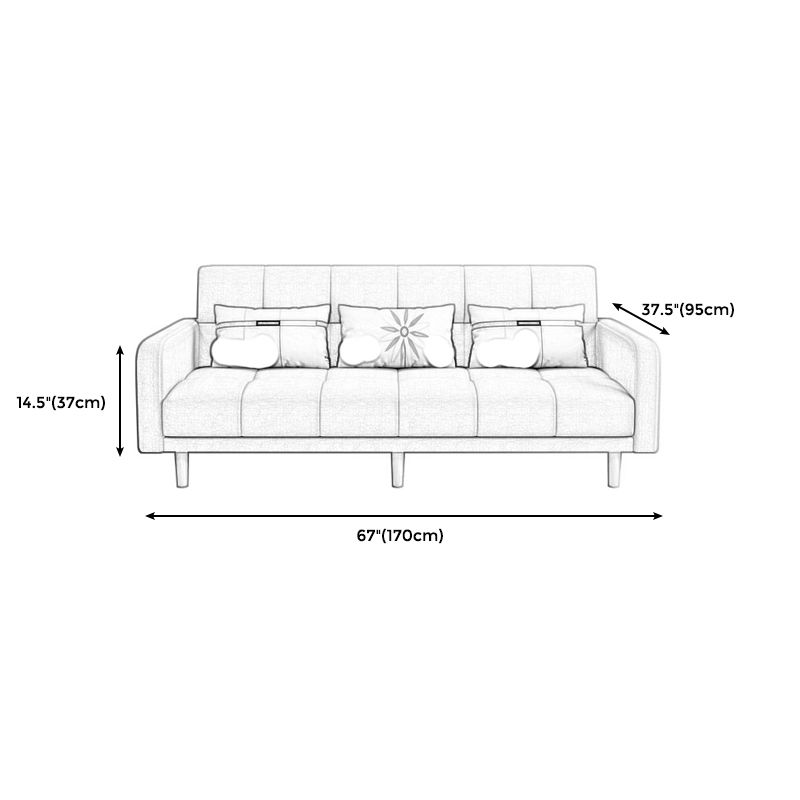 Modern Style Wooden Base Scientific Cloth Cushion with Pillow Rectangular Sofa Clearhalo 'furn' 'furn_sofas' 'Furniture' 'furniture_sofas' 'kitchen' 'kitchen_sofas' 'Living Room Furniture' 'Sofa' 'sofas' 1200x1200_dacc8065-a5fb-4695-841f-6e25138c5c3c