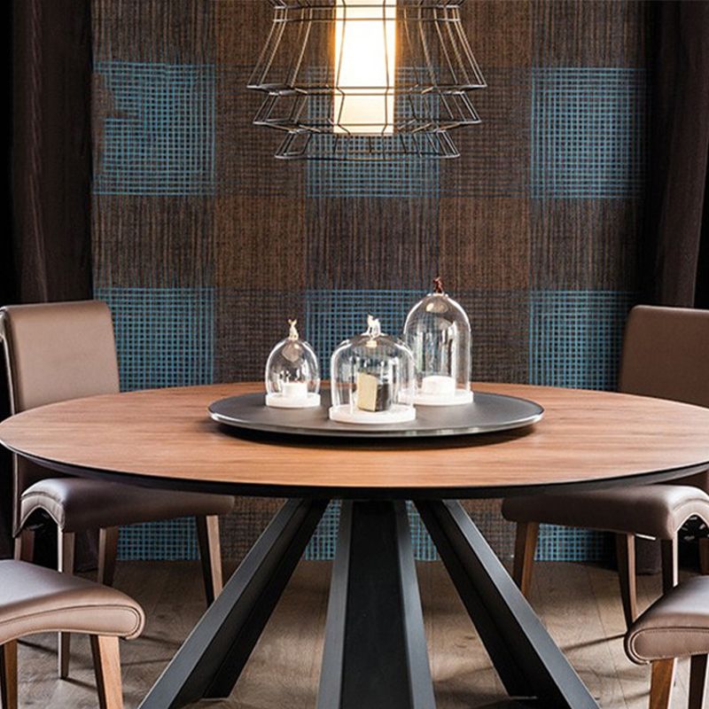 Modern Wood Top Dining Room Collection Round Pedestal Convertible Dining Table Clearhalo 'Dining Tables & Seating' 'Dining Tables' 'dining_table' 'Furniture' 'furniture_dining_table' 'Kitchen & Dining Furniture' 'kitchen' 'kitchen_dining_table' 1200x1200_dace5dd4-ac82-4c9f-a3f9-a8927daf162d