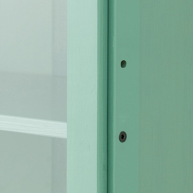 Green Dining Server with Adjustable Shelves Bamboo Buffet Server Clearhalo 'buffet_sideboard' 'Buffets & Sideboards' 'furn' 'furn_buffet_sideboard' 'Furniture' 'Kitchen & Dining Furniture' 1200x1200_dace7d54-40f3-4711-9247-3e5debb3f644