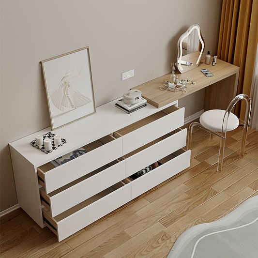 15.74" Wide Make-up Vanity White Makeup Vanity Desk Table with 6 Drawers