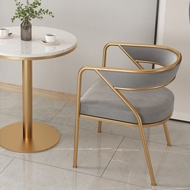 Glam Style Upholstered Dining Chair Open Back Dining Arm Chair Clearhalo 'Dining Chairs' 'Dining Tables & Seating' 'dining_chair' 'furn' 'furn_dining_chair' 'Furniture' 'furniture_dining_chair' 'Kitchen & Dining Furniture' 1200x1200_daceeb65-71a5-4e47-81e1-1bafdb65f25a