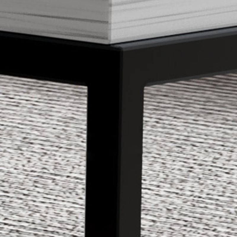 Contemporary 17.7" H Coffee Table Rectangular Stone Top Simple Cocktail Table Clearhalo 'Coffee & Accent Tables' 'Coffee Tables' 'coffee_tables' 'furn' 'furn_coffee_tables' 'Furniture' 'Living Room Furniture' 1200x1200_dacfdd56-665f-49c7-a40a-bb7fbe2f0352