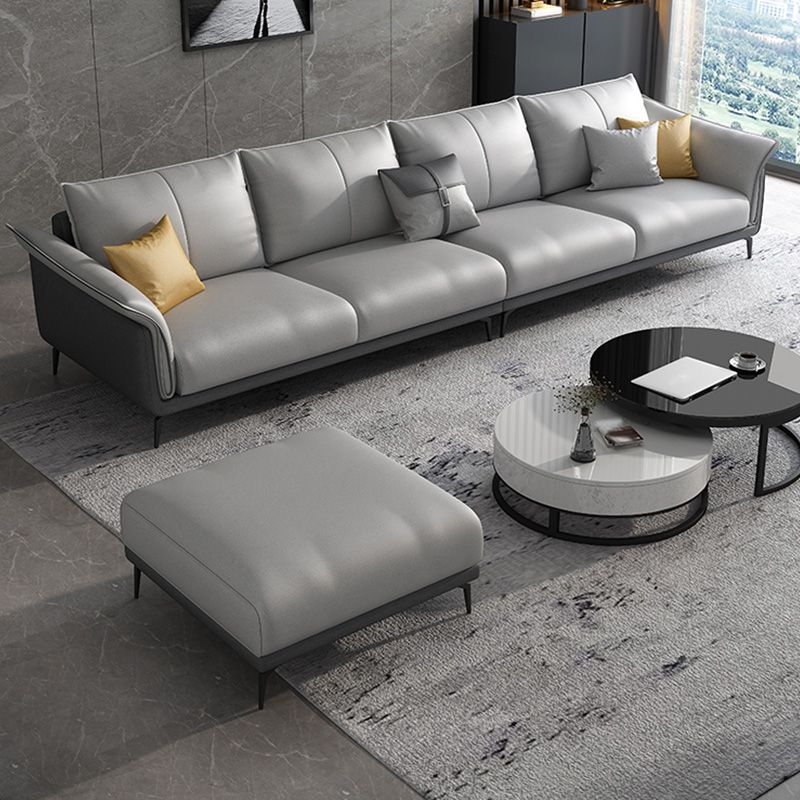 Tropical 35" Wide Sofa Fabric Flared Arm Gray Seating for Living Room