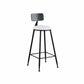 Glam Low Back Dining Stools Round Upholstered Bar Stools with Footrest