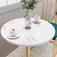 Modern Faux Marble Dining Table White Dinette Table for Home Clearhalo 'Dining Tables & Seating' 'Dining Tables' 'dining_table' 'furn' 'furn_dining_table' 'Furniture' 'Kitchen & Dining Furniture' 1200x1200_dad0efe3-3d14-498d-be41-3387a70db066