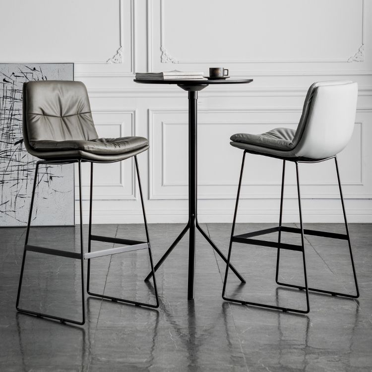 Coffee Shop Low Back Scandinavian Stool Matte Finish Upholstered Bar Stools Clearhalo 'Bar Furniture' 'Bar Stools' 'bar_stools' 'furn' 'furn_bar_stools' 'Furniture' 'furniture_bar_stools' 'Kitchen & Dining Furniture' 1200x1200_dad394b5-4683-4163-a974-f246dfc871ac