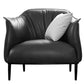 33.85" L x 31.49" W x 31.49" H Faux Leather Barrel Accent Chair for Bedroom Clearhalo 'Accent Chairs' 'accent_chairs' 'Chairs & Seating' 'furn' 'furn_accent_chairs' 'Furniture' 'furniture_accent_chairs' 'Living Room Furniture' 1200x1200_dad3f100-d528-4bcf-80ba-c234e74b8913