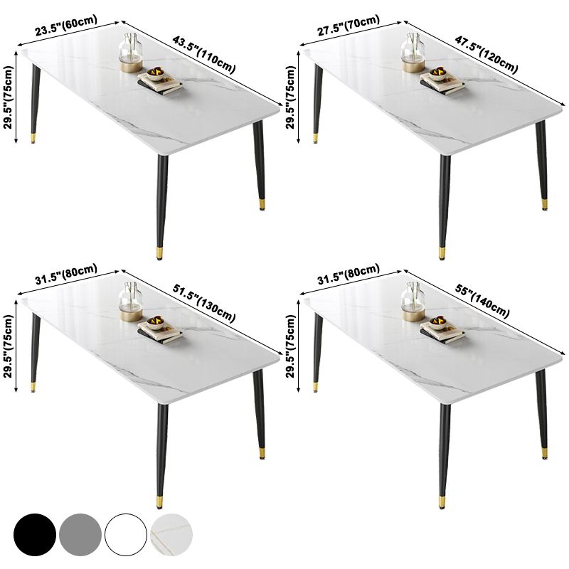 Rectangle Industrial Sintered Stone Dining Table 4 Legs Carbon Steel Base Table for Home Clearhalo ' dining_table' 'Dining Tables & Seating' 'Dining Tables' 'furn' 'furn_dining_table' 'Furniture' 'furniture_dining_table' 'Kitchen & Dining Furniture' 'kitchen&dining_furn' 'kitchen' 'kitchen_dining_table' 1200x1200_dada5f1e-0519-4656-a891-ea8c2d154118