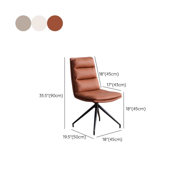 Sillas de comedor de cocina de cuero de forma falsa sillas laterales giratorias contemporáneas
