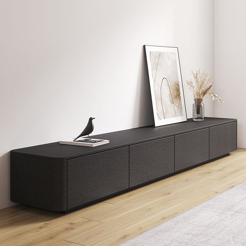 Modern Black TV Console Engineered Wood Cable Management Media Console Clearhalo 'furn' 'furn_tv_stands_entertainment_centers' 'Furniture' 'Living Room Furniture' 'TV Stands & Entertainment Centers' 'TV Stands & Media Storage Furniture' 'tv_stands_entertainment_centers' 1200x1200_dadab72c-e8d9-44ff-824c-05900d8a001b