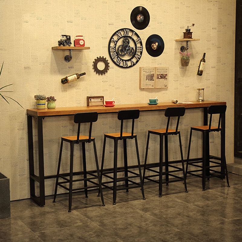 Industrial Rectangle Bistro Bar Desk Coffee Shop Trestle Bistro Bar Table Clearhalo 'Bar Furniture' 'Bar Tables' 'bar_tables' 'furn' 'furn_bar_tables' 'Furniture' 'Kitchen & Dining Furniture' 1200x1200_dadd9eb6-5675-4e1a-88aa-f580422ac4d3