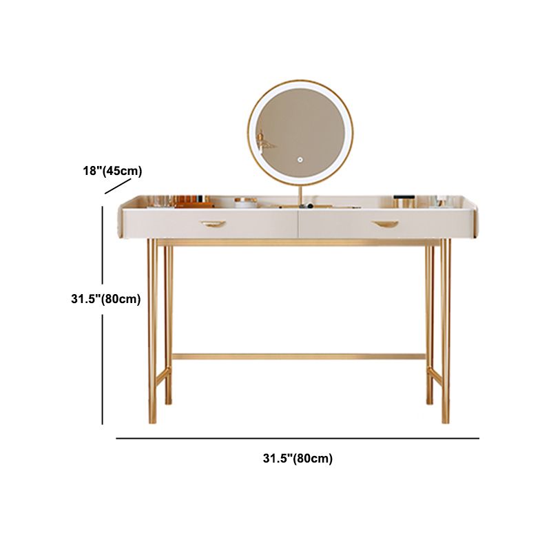 Glamnahmütiges Make -up -Waschtisch mit Schublade in Weiß für Schlafzimmer