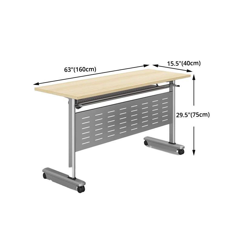 Contemporary Manufactured Wood Office Desk Rectangular Desk with Metal ...