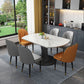Modern Style Sintered Stone Dining Table White Round Drop-Leaf Table with Pedestal Base Clearhalo ' dining_table' 'Dining Tables & Seating' 'Dining Tables' 'furn' 'furn_dining_table' 'Furniture' 'furniture_dining_table' 'Kitchen & Dining Furniture' 'kitchen&dining_furn' 'kitchen' 'kitchen_dining_table' 1200x1200_dadfda7c-196b-4ef1-90ee-b1a1700055eb