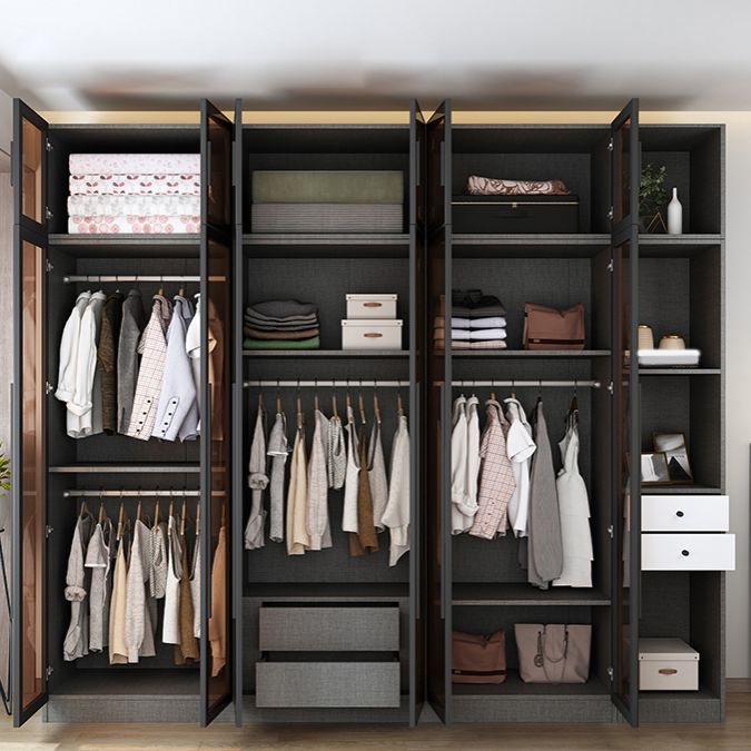 Armadio di vetro contemporaneo morbido armadio per porte chiuse per camera da letto