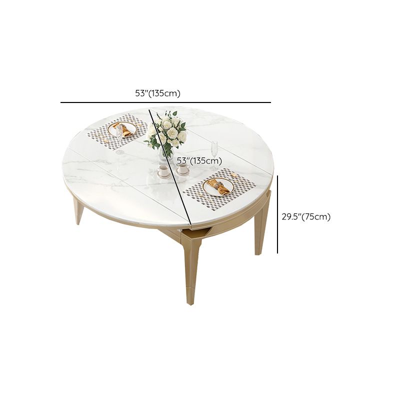 現代の1/2/5/7ピース家具丸い石のダイニングセットホワイト