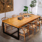 Industrial Rectangle Dining Room Table Natural Solid Wood Trestle Base Dining Table Clearhalo 'Dining Tables & Seating' 'Dining Tables' 'dining_table' 'furn' 'furn_dining_table' 'Furniture' 'furniture_dining_table' 'Kitchen & Dining Furniture' 1200x1200_dae280ff-d4aa-420c-930a-a0cf3a0dcc78