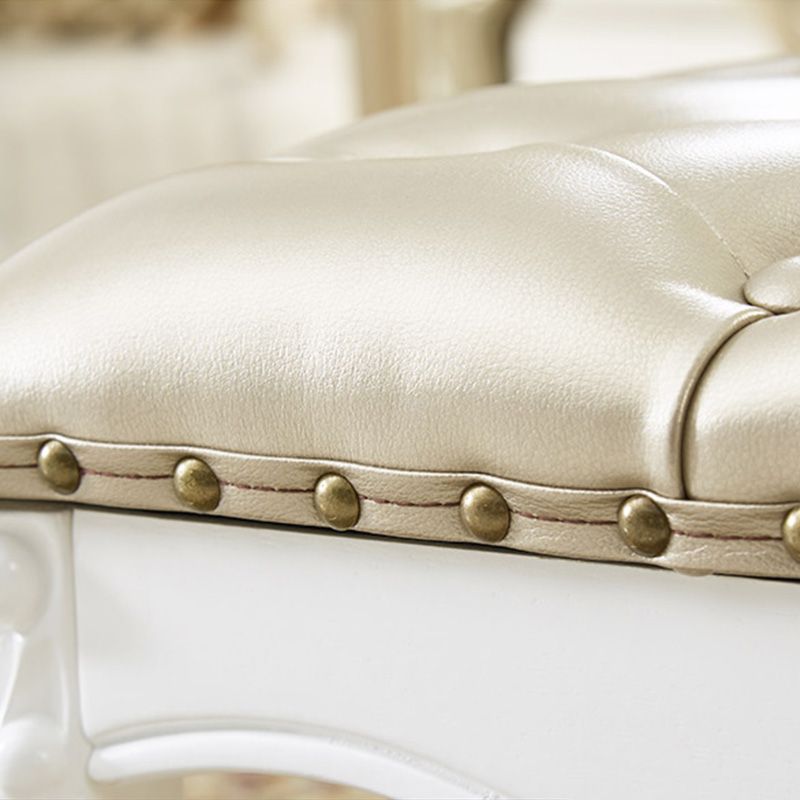 Mid-Century Modern Ottoman Faux Leather Tufted Upholstered Nailhead Trim Rectangle Ottoman Clearhalo 'furn' 'furn_ottomans_poufs' 'Furniture' 'Living Room Furniture' 'Ottomans & Poufs' 'ottomans_poufs' 1200x1200_dae2cb25-16ad-4eae-b530-9121587eb567