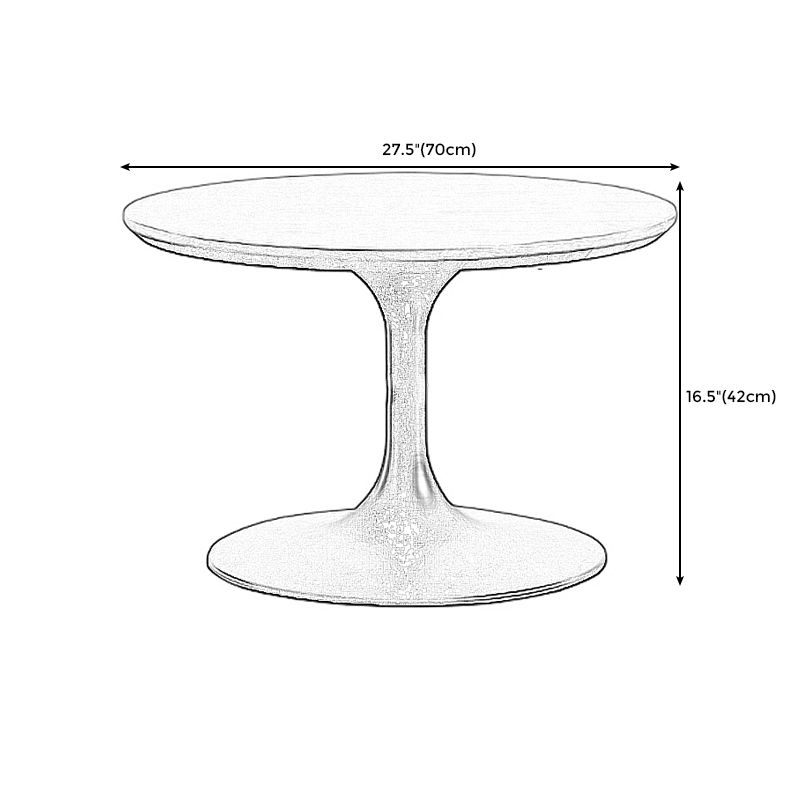 Tulip Metal Square Side Table Wood-based Panel Light Luxury Atmosphere Log Color Pattern