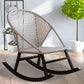 Rattan Rocker Chair Mitte des Jahrhunderts moderner Schaukelstuhl mit grauem Rahmen