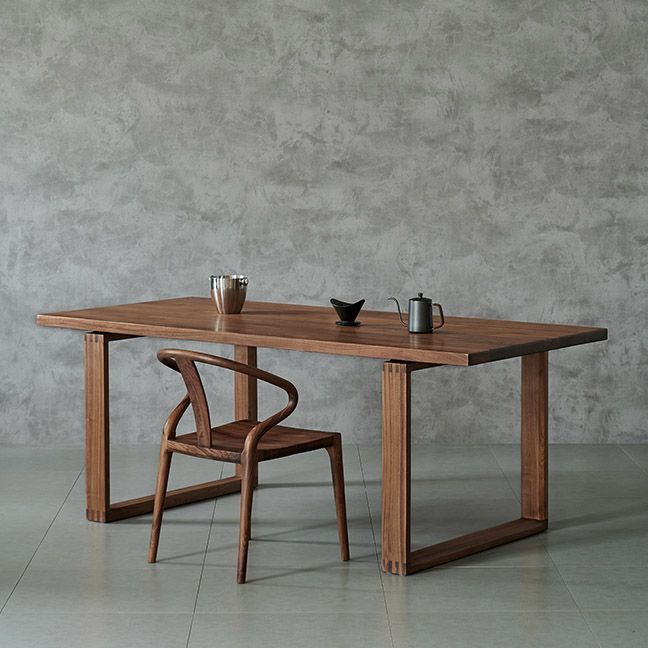 Dining Room Rectangle Dinner Table Traditional Solid Wood Dining Table Clearhalo 'Dining Tables & Seating' 'Dining Tables' 'dining_table' 'furn' 'furn_dining_table' 'Furniture' 'Kitchen & Dining Furniture' 1200x1200_dae77ce7-0d50-4419-8ef4-69307b785422