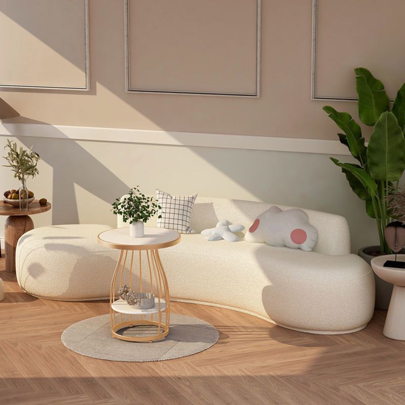 Noordse moderne gebogen bank met close back Modern Living Room armloze bank