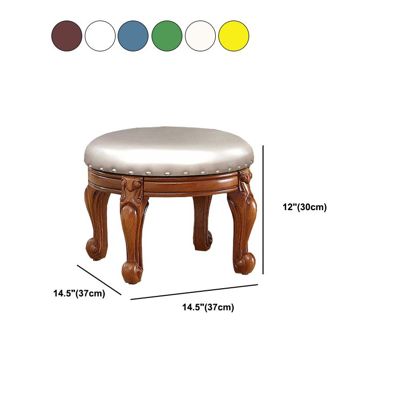 Mid-Century Modern Plain Pouf PU Leather Round Water Resistant Chair Ottoman Clearhalo 'furn' 'furn_ottomans_poufs' 'Furniture' 'Living Room Furniture' 'Ottomans & Poufs' 'ottomans_poufs' 1200x1200_dae95218-07f6-4567-b25d-a62ec718178b