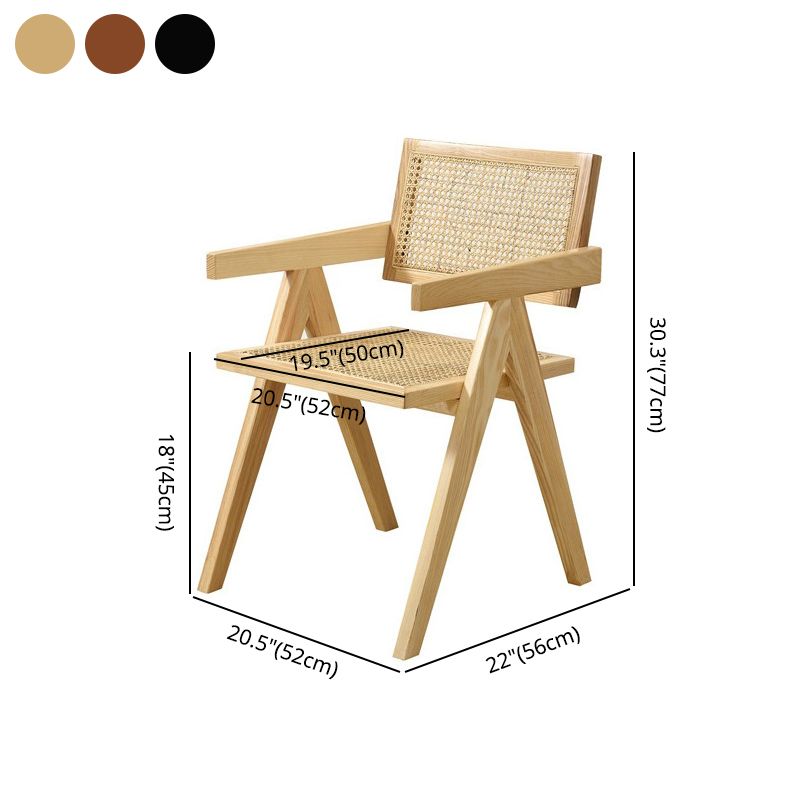 Traditional Wood Dining Arm Chair Rattan Dining Chairs for Restaurant Use Clearhalo ' kitchen&dining_furn' 'Dining Chairs' 'Dining Tables & Seating' 'dining_chair' 'furn' 'furn_dining_chair' 'Furniture' 'furniture_dining_chair' 'Kitchen & Dining Furniture' 'kitchen' 1200x1200_daea9f57-800c-4542-a734-f4400428edfb