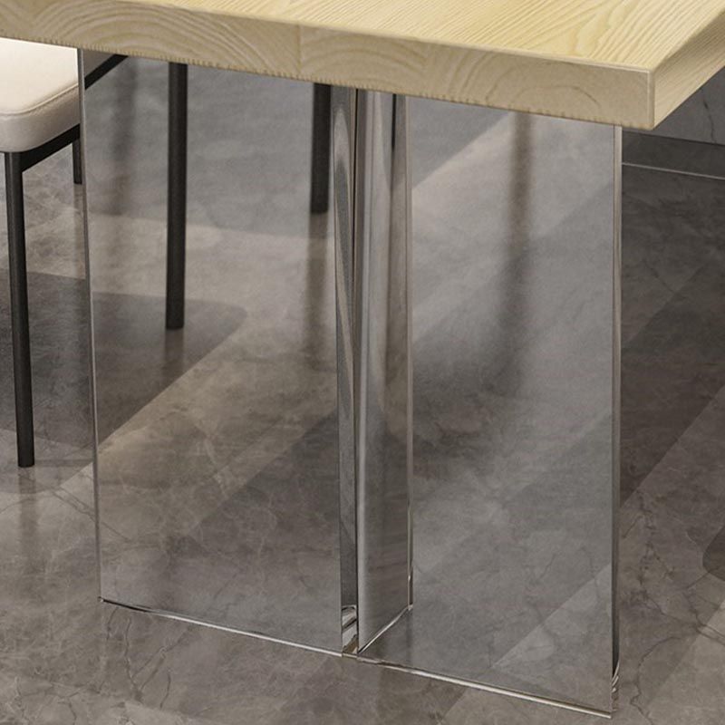 Rectangle Wood Top Dining Table Modern Clear Acrylic Base Dinner Room Kitchen Table Clearhalo 'Dining Tables & Seating' 'Dining Tables' 'dining_table' 'furn' 'furn_dining_table' 'Furniture' 'furniture_dining_table' 'Kitchen & Dining Furniture' 'kitchen' 'kitchen_dining_table' 1200x1200_daeb60c8-b714-4ded-8386-0912eeb5f6d5