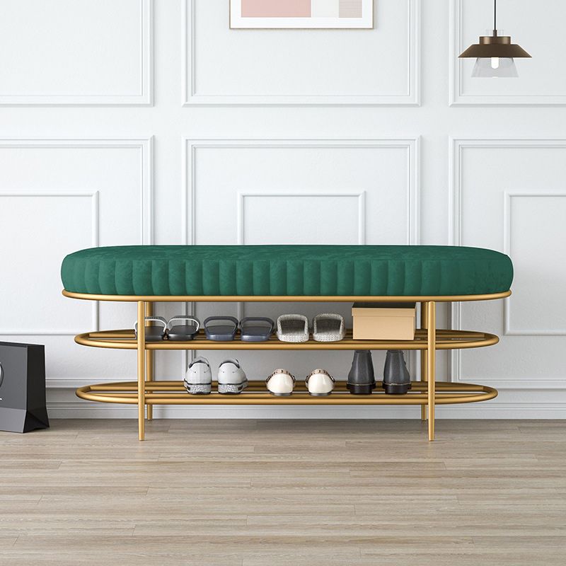 13.78" W 17.71" H Glam Entryway Bench Foam Bench with 2 Shelves Clearhalo 'Benches' 'Chairs & Seating' 'furn' 'furn_benches' 'Furniture' 'Living Room Furniture' 1200x1200_daebd61e-91b4-4c92-8cf9-25ab2d71af43