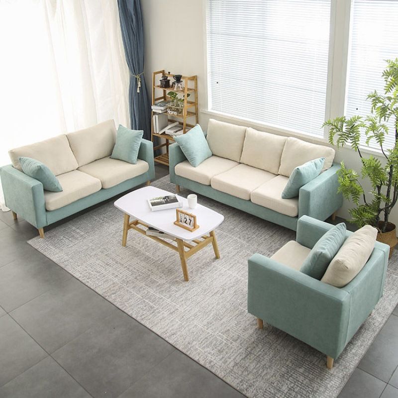 Polish Finish Sofa Square Arm Sofa Loose Back Loveseat For Apartment and Room Clearhalo 'furn' 'furn_sofas' 'Furniture' 'furniture_sofas' 'kitchen' 'kitchen_sofas' 'Living Room Furniture' 'Sofa' 'sofas' 1200x1200_daebe0ac-cac0-4527-a968-a3f6e1429e23