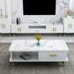 Open Storage 18" H TV Stand , Faux Wood TV Stand Console in Grey / White Clearhalo 'furn' 'furn_tv_stands_entertainment_centers' 'Furniture' 'Living Room Furniture' 'TV Stands & Entertainment Centers' 'TV Stands & Media Storage Furniture' 'tv_stands_entertainment_centers' 1200x1200_daec2e76-fb7d-4f91-b028-c6faf583ae6a