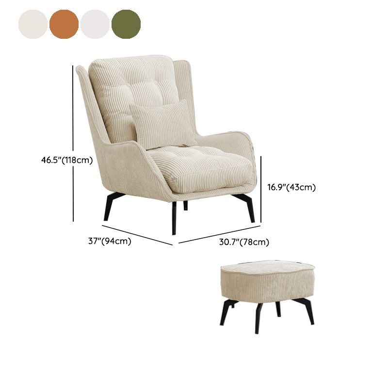 Modern Accent Chair Solid Color Corduroy Tufted Back Basic Four Leg Chair Clearhalo 'Accent Chairs' 'accent_chairs' 'Chairs & Seating' 'furn' 'furn_accent_chairs' 'Furniture' 'Living Room Furniture' 1200x1200_daec6032-67b0-44fd-97ed-cd301916559b