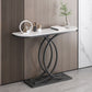 12 inch Wide Accent Table Glam style Stone Half Moon Console Table for Hall