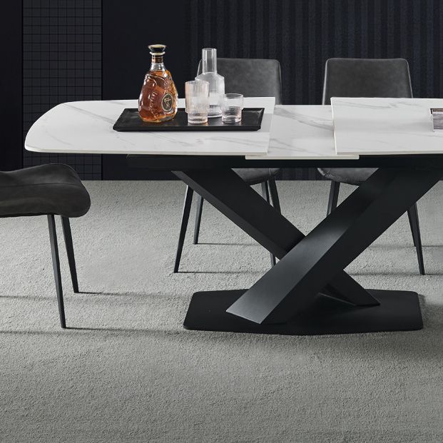 Rectangle Dining Site Table Contemporary Stone Dining Room Collection with Pedestal Clearhalo ' dining_table' 'Dining Tables & Seating' 'Dining Tables' 'furn' 'furn_dining_table' 'Furniture' 'furniture_dining_table' 'Kitchen & Dining Furniture' 'kitchen&dining_furn' 'kitchen' 'kitchen_dining_table' 1200x1200_daf1b366-c8a4-4be7-af70-f52ba0c99a04